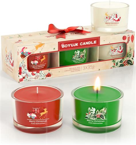 Christmas Candles, BOYUJK Christmas Candles Gifts for Women, Christmas ...