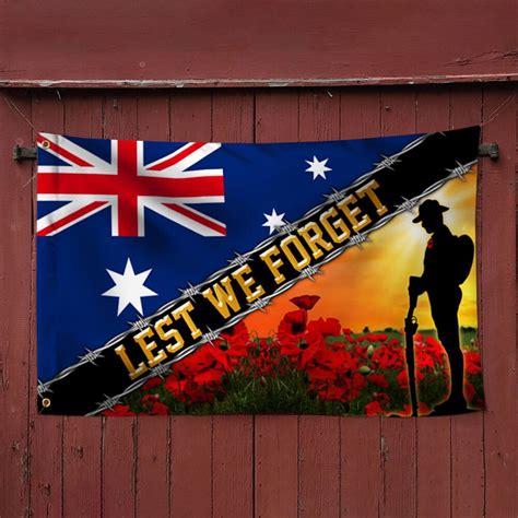 Remembrance Day Flag Poppy. Lest We Forget. Australian Veteran Grommet ...