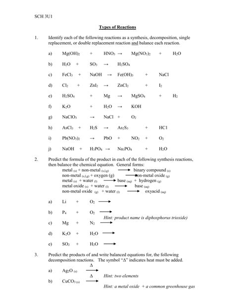 Worksheet 4 Single Replacement Reactions - Printable Word Searches