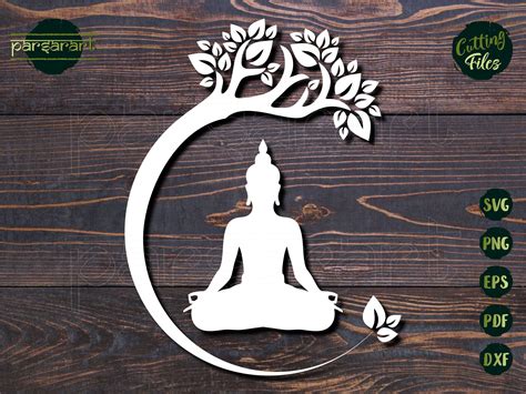 Buddha Bodhi Tree SVG, Sitting Buddha Clipart Bodhisattva Yoga SVG ...