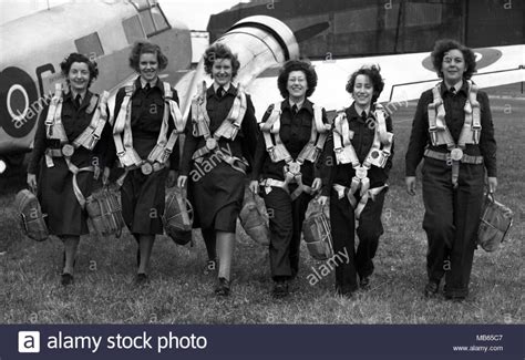 Air Transport Auxiliary female WWII Pilots & crew Britain 1942 Stock ...