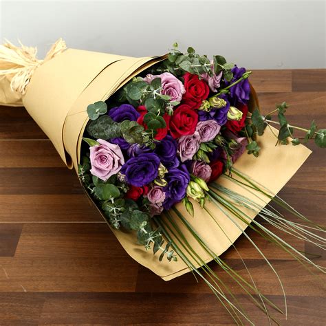 Online Purple and Pink Roses Bouquet Gift Delivery in UAE - FNP