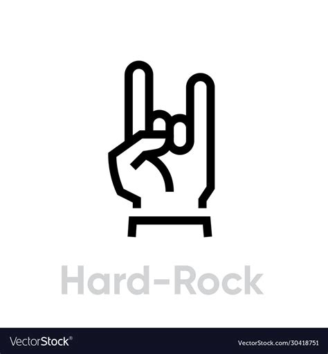 Hard rock hand gesture icon editable line Vector Image