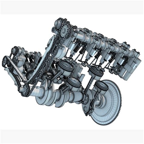 V8 Engine With Interior Parts 3D model - Download Engine on 3DModels.org