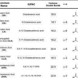 Fatty acid nomenclature and structures. The nomenclature used to ...