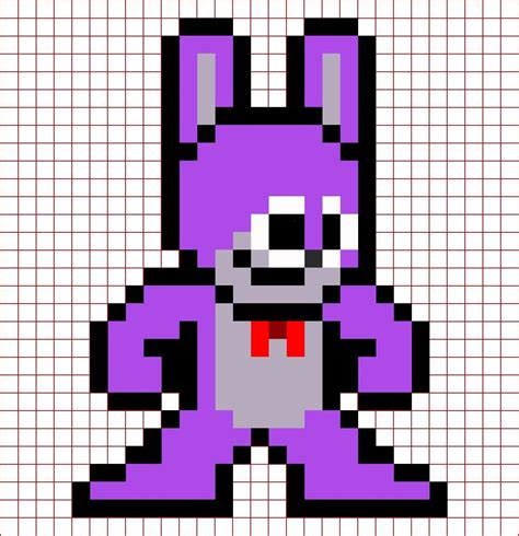 pixel art grid fnaf head nightmare bonnie Perler bonnie toy bead pixel patterns pixelados beads ...