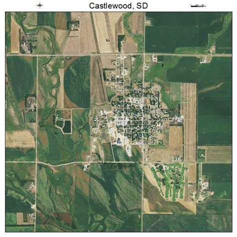 Aerial Photography Map of Castlewood, SD South Dakota