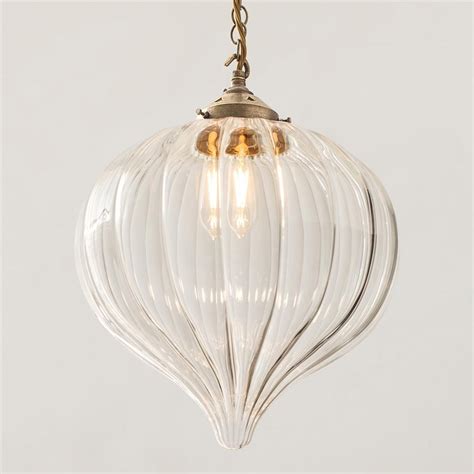 Orla Glass Pendant Light in Antiqued Brass Living Room Pendant Light ...