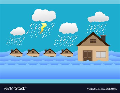 City flood rain and storm design Royalty Free Vector Image