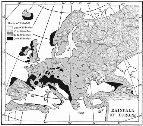 Rainfall Map of Europe, 1910. Europe Map, Rainfall, Maps, World Map, Diagram, Blue Prints, Map ...