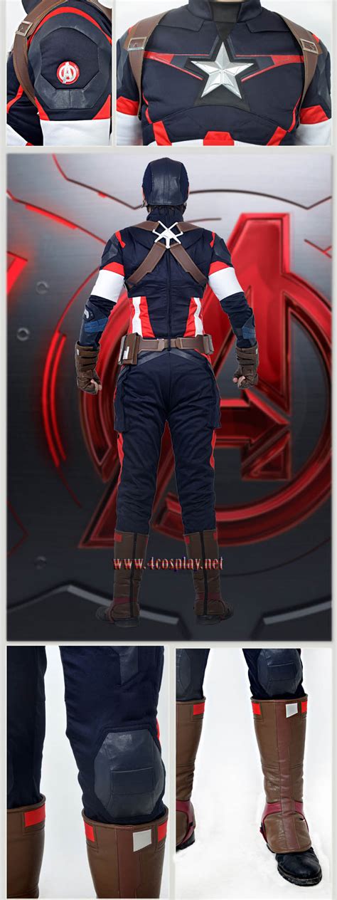 Mavel Movie Avengers Age of Ultron Captain America Cosplay Costume