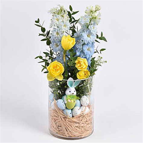 Easter Bunny With Flowers uae | Gift Easter Bunny With Flowers- FNP