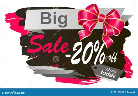 Big Sale 20 Percent Off Promotional Banner Vector Stock Vector - Illustration of banner ...