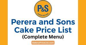 Perera And Sons Cake Price List 2023 In Srilanka