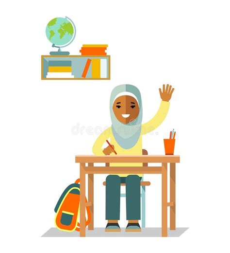 Muslim Kids Clipart In School