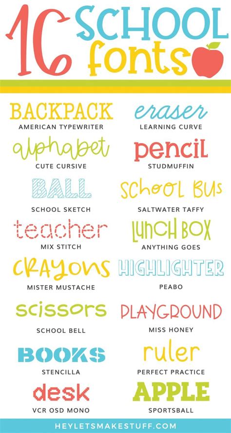 Cheap and Free School Fonts for Cutting Machines - Hey, Let's Make Stuff