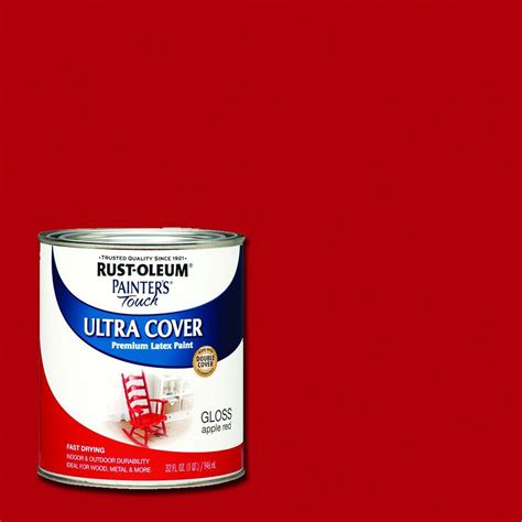 Rust-Oleum Painter's Touch 32 oz. Ultra Cover Gloss Apple Red General Purpose Paint-1966502 ...