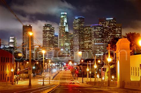 Los Angeles Skyline NIGHT View from East LA 8 x 12 Signed | Etsy