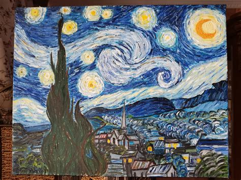 The Starry Night by Van Gogh ORIGINAL Reproduction Landscape | Etsy