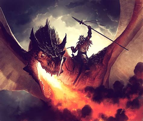 Man riding on dragon with wings HD wallpaper | Wallpaper Flare