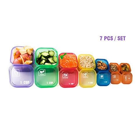 7 PIECE PORTION CONTROL CONTAINER SET – Portion control containers for weight loss – Portion ...