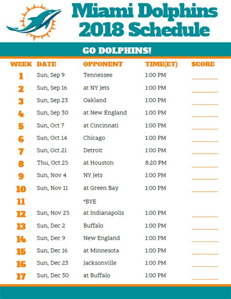 miami-dolphins-schedule-2018 – Dolphins Game