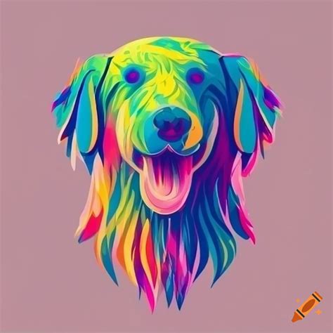Vibrant dog silhouette logo on Craiyon