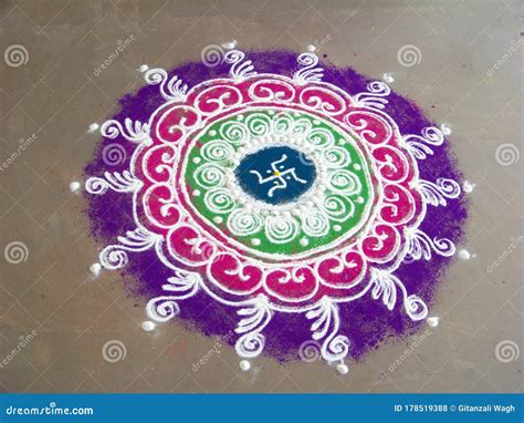 Rangoli Design during an Indian Festival Stock Photo - Image of custom ...