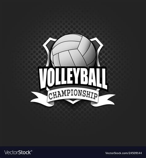 Volleyball logo template design Royalty Free Vector Image