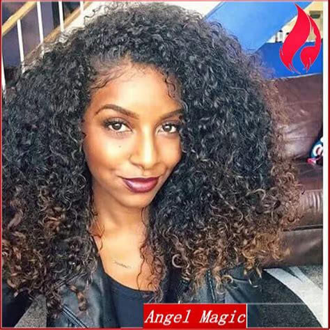 1b 33 Virgin Wig Ombre Curly 100 Human Hair 200 Density Full Lace Wigs Brazilian Glueless Lace ...