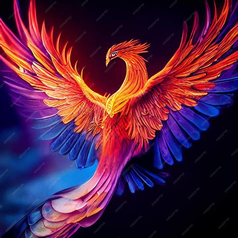 Premium Photo | Phoenix bird on fire mythological fenix bird with ...