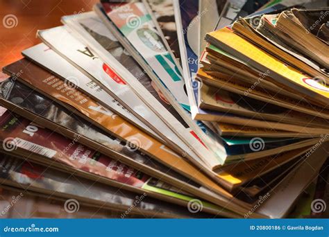 Stack of magazines stock photo. Image of page, literature - 20800186