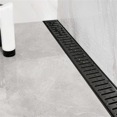 Buy Neodrain Professional Black 24-Inch Linear Shower Drain Manufacturer with Removable Pattern ...