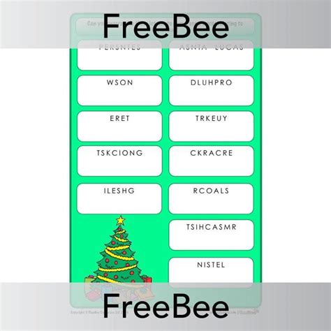 Free Printable Christmas Anagrams by PlanBee