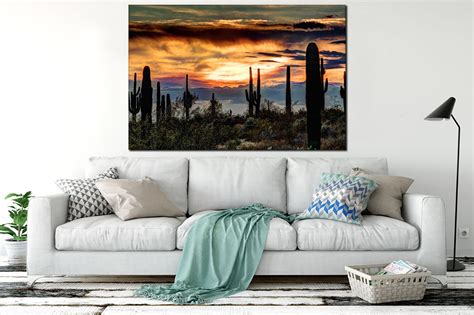 Sonoran desert canvas wall art Desert wall art Landscape art | Etsy