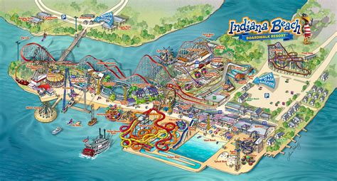 Amusement Park Map Illustration Illustrated Maps By Rabinky Art Llc - Riset