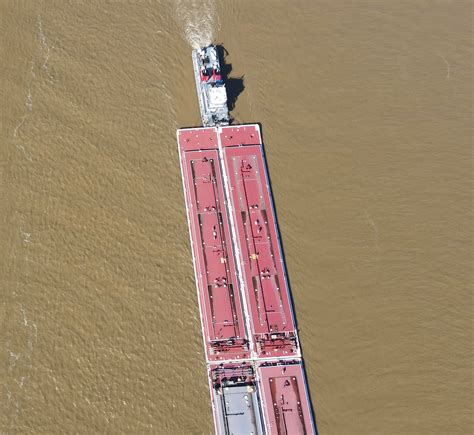 Barge on the Ohio River (OC) : r/drones