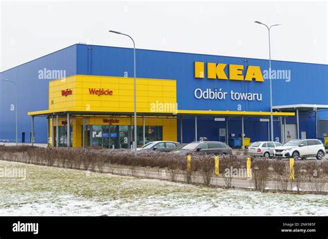 Poznan, Poland - January 25, 2023: Blue and yellow Ikea store building in winter Stock Photo - Alamy