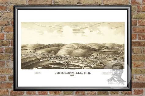 OLD MAP OF Johnsonville, NY from 1887 - Vintage New York Art, Historic Decor £33.94 - PicClick UK