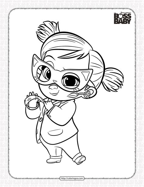 Free Printable Boss Baby Tina Coloring Page