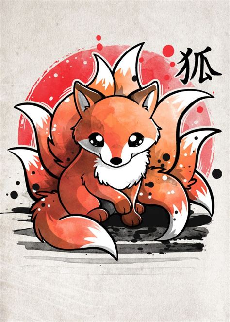 'Nine tailed fox' Poster, picture, metal print, paint by NemiMakeit ...