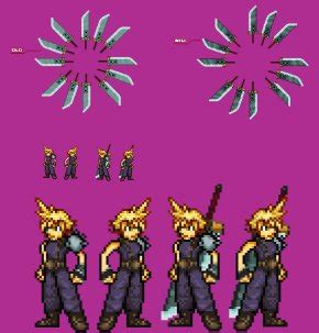 Cloud Strife Final Fantasy VII Sprite Video Game, PNG, 900x441px, 2d ...