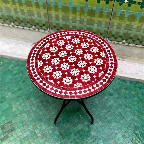 Red Mosaic Table Mosaic Patio Table Luxury Table - Etsy