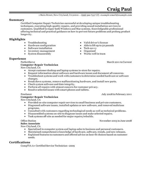 Best Computer Repair Technician Resume Example | LiveCareer