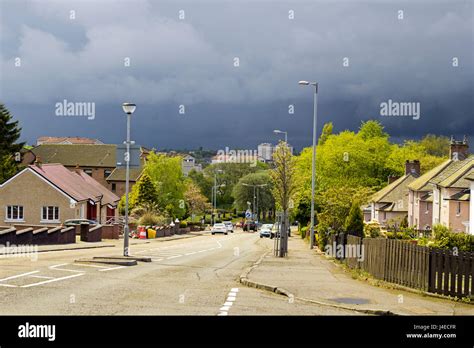 Airdrie, North Lanarkshire, Scotland, UK, Saturday, 13. 05. 2017, weather. Streets of Airdrie ...