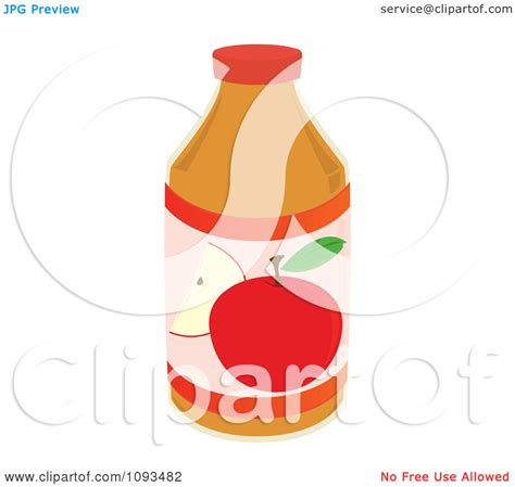 Clipart Bottle Of Apple Juice - Royalty Free Vector Illustration by ...