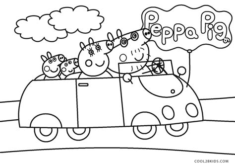 Peppa Pig Car Coloring Pages Coloring Pages