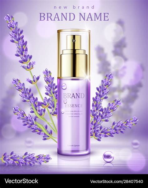 Natural skin care products with lavender elements Vector Image