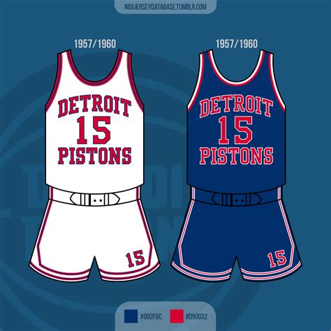 Detroit Pistons 1957-1960 Record: 91-128 (42%) | NBA Jersey Database