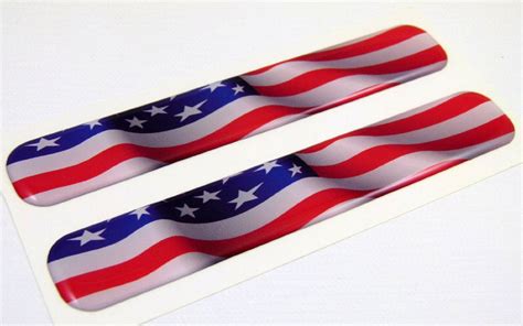 USA American Flag Domed Decal Emblem Resin car stickers 5"x 0.82" 2pc ...